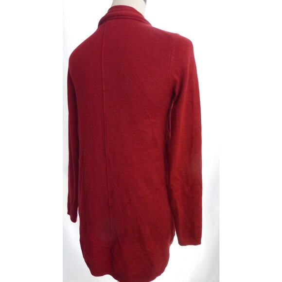 Zara Knit Red Open Front Sweater Cardigan S - Picture 3 of 6